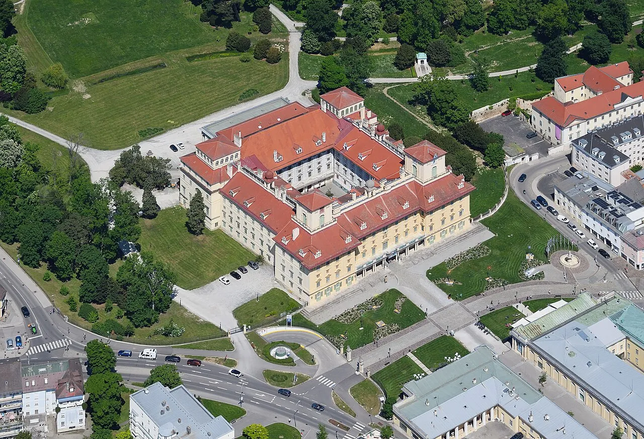 Aerial view of Esterházy Palace in Eisenstadt